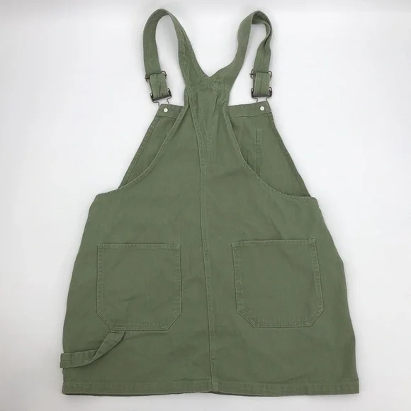 Aeropostale Solid Twill Skirtall Size L Bob Overall Carpenter Style Skirt Jumper - Picture 2 of 16